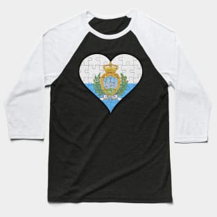 Sammarinese Jigsaw Puzzle Heart Design - Gift for Sammarinese With San Marino Roots Baseball T-Shirt